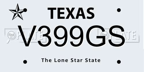 V399GS Texas License Plate