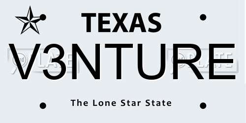 V3NTURE Texas License Plate