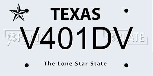V401DV Texas License Plate