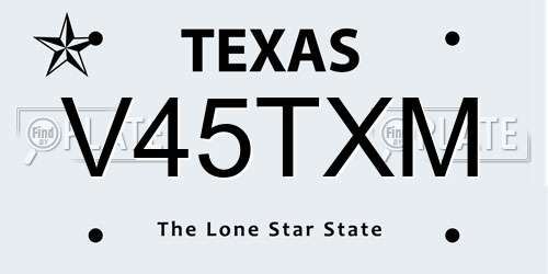 V45TXM Texas License Plate