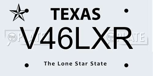V46LXR Texas License Plate