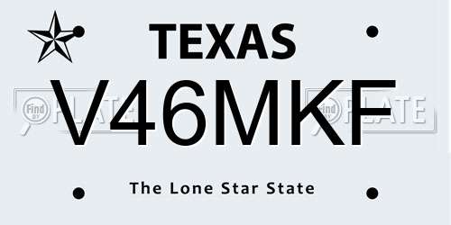 V46MKF Texas License Plate