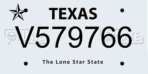 V579766 Texas License Plate