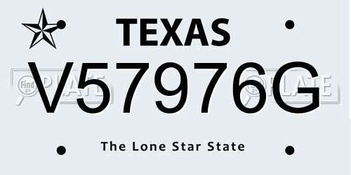 V57976G Texas License Plate