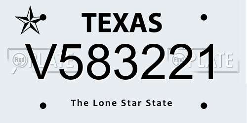 V583221 Texas License Plate