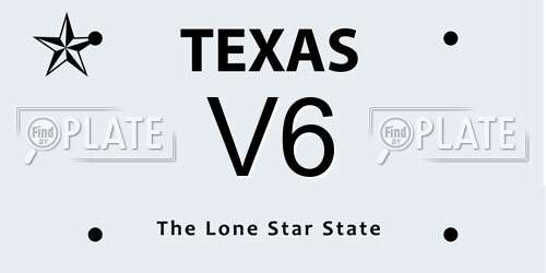 V6 Texas License Plate