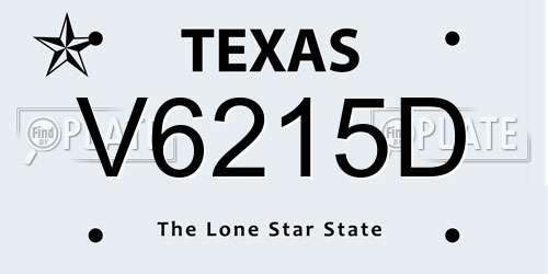 V6215D Texas License Plate