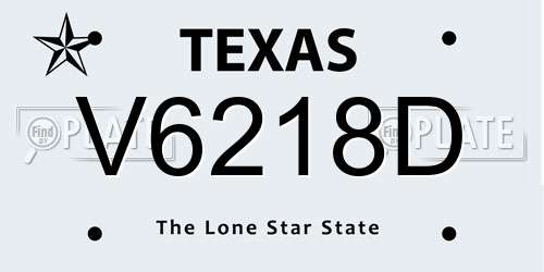 V6218D Texas License Plate