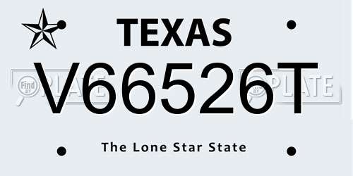 V66526T Texas License Plate
