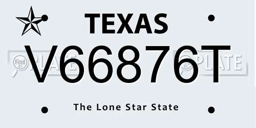 V66876T Texas License Plate