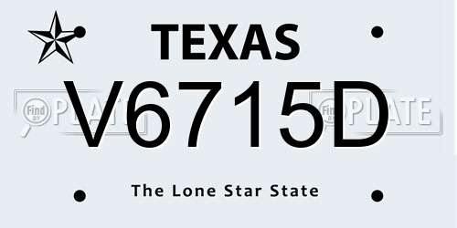 V6715D Texas License Plate