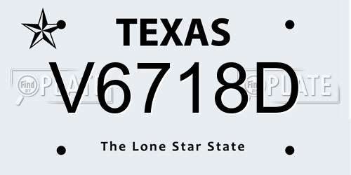 V6718D Texas License Plate