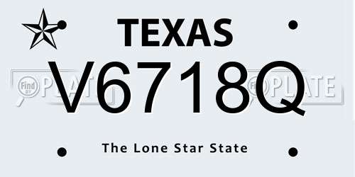 V6718Q Texas License Plate