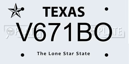 V671BO Texas License Plate