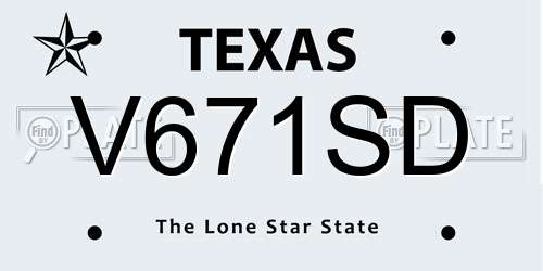 V671SD Texas License Plate