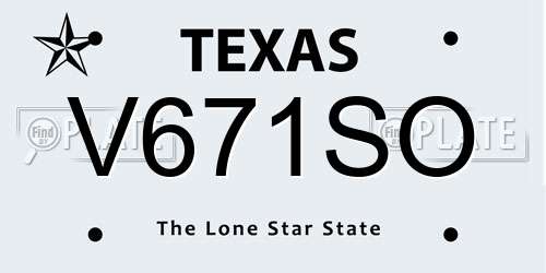 V671SO Texas License Plate