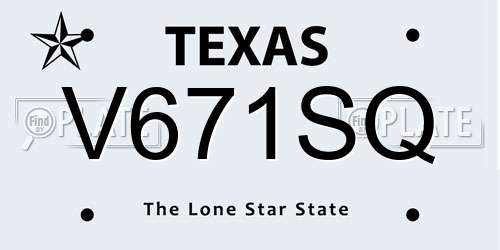 V671SQ Texas License Plate