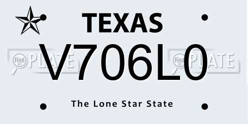 V706L0 Texas License Plate