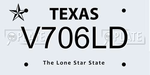 V706LD Texas License Plate