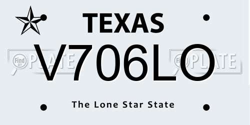 V706LO Texas License Plate