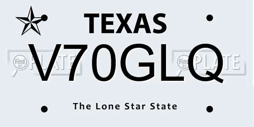 V70GLQ Texas License Plate