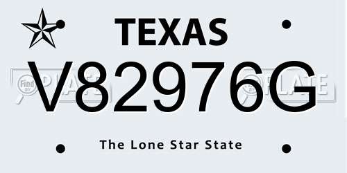 V82976G Texas License Plate
