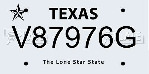 V87976G Texas License Plate