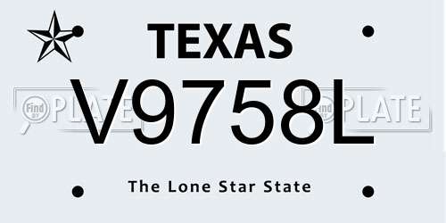 V9758L Texas License Plate