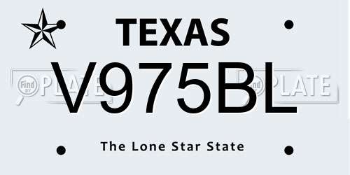 V975BL Texas License Plate