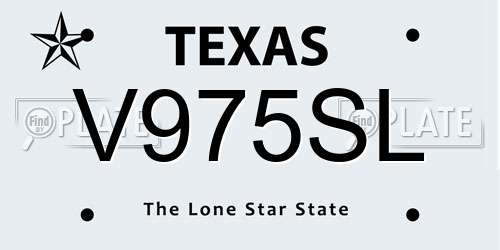V975SL Texas License Plate
