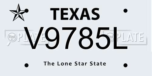 V9785L Texas License Plate