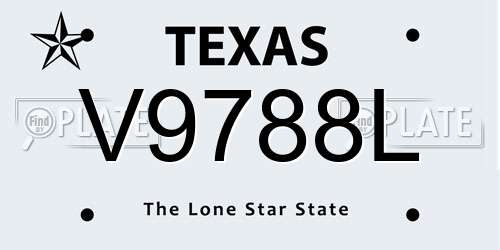V9788L Texas License Plate