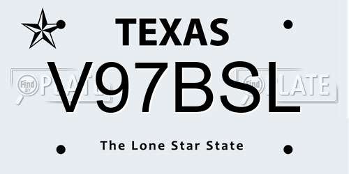 V97BSL Texas License Plate
