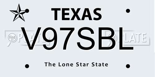 V97SBL Texas License Plate