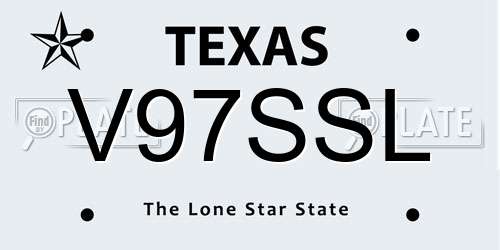 V97SSL Texas License Plate