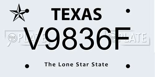 V9836F Texas License Plate