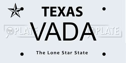 VADA Texas License Plate