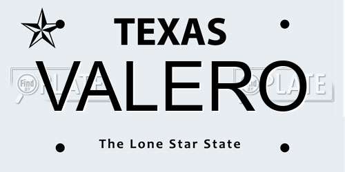 VALERO Texas License Plate