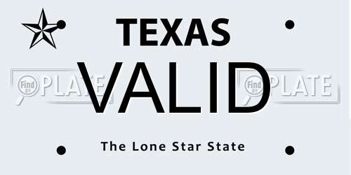 VALID Texas License Plate
