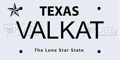 VALKAT Texas License Plate