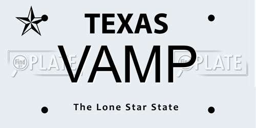VAMP Texas License Plate