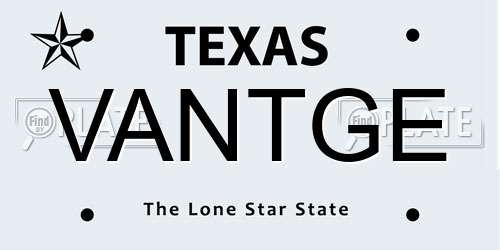 VANTGE Texas License Plate