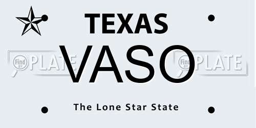 VASO Texas License Plate