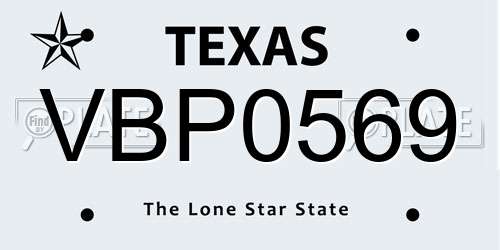 VBP0569 Texas License Plate