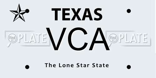 VCA Texas License Plate