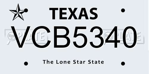 VCB5340 Texas License Plate