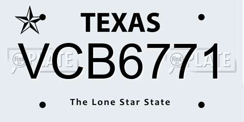 VCB6771 Texas License Plate