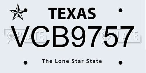 VCB9757 Texas License Plate