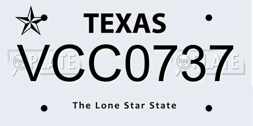 VCC0737 Texas License Plate