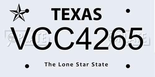 VCC4265 Texas License Plate